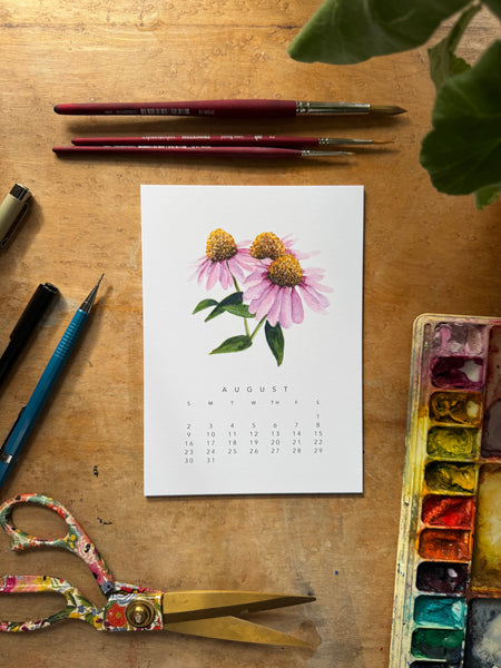 2026 botanical 5x7 desk calendar