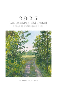 PREORDER || 2025 watercolor landscape wall calendar