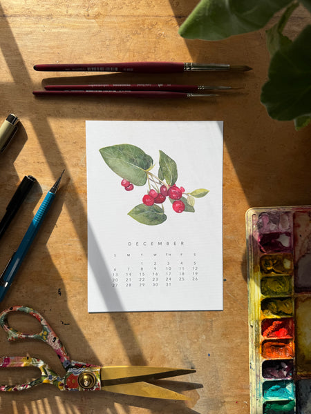 2026 botanical 5x7 desk calendar