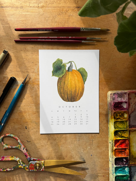 2026 botanical 5x7 desk calendar