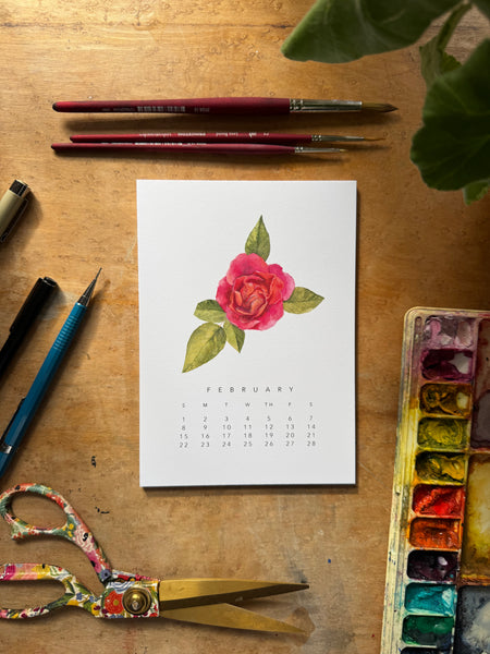 2026 botanical 5x7 desk calendar