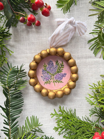 lilacs framed ornament