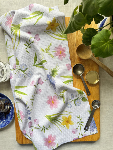 birth month flowers kitchen towel