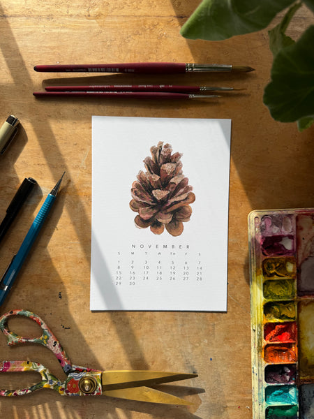 2026 botanical 5x7 desk calendar