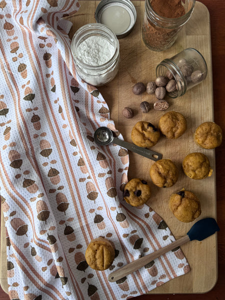 acorn block print  kitchen towel