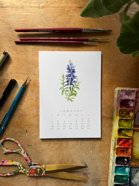 2026 botanical 5x7 desk calendar