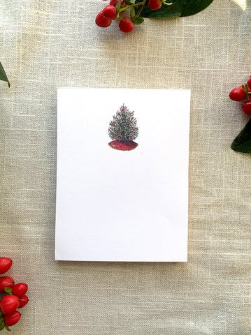 vintage christmas tree  notepad