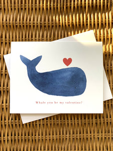 whale valentine pun card