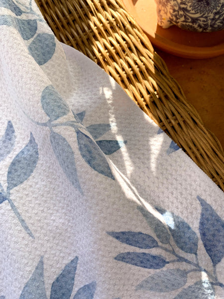 denim leaf kitchen towel