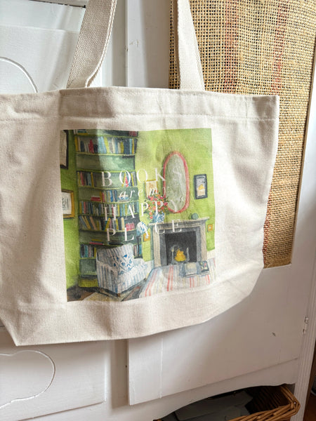 books are my happy place large tote bag