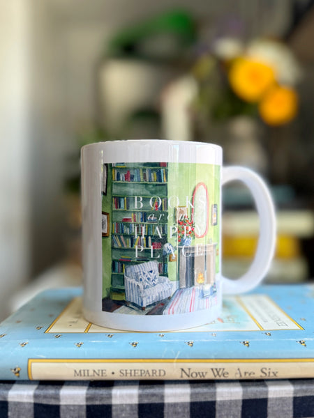 books are my happy place mug