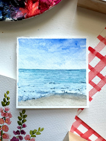 sea study original watercolor painting