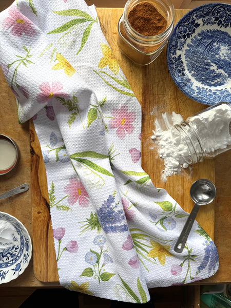 birth month flowers kitchen towel