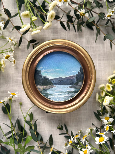washington by day || mini framed original gouache painting