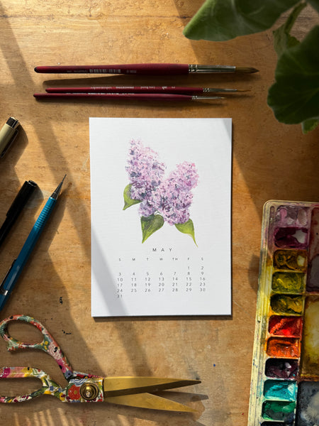 2026 botanical 5x7 desk calendar