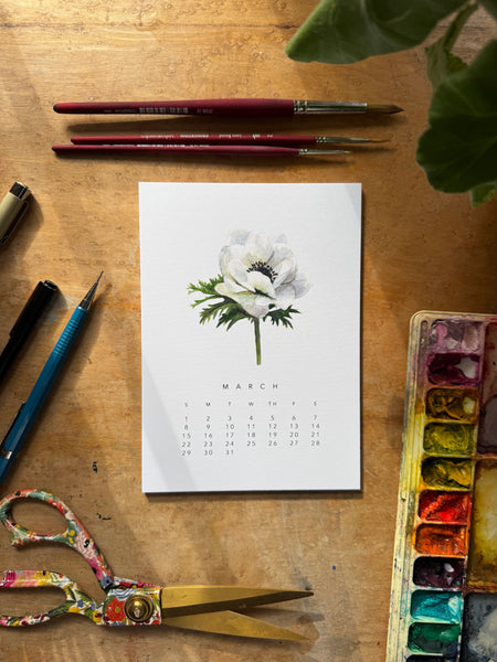 2026 botanical 5x7 desk calendar