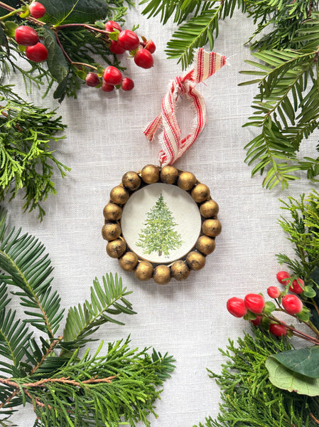 pine tree framed ornaments