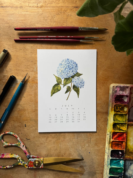 2026 botanical 5x7 desk calendar