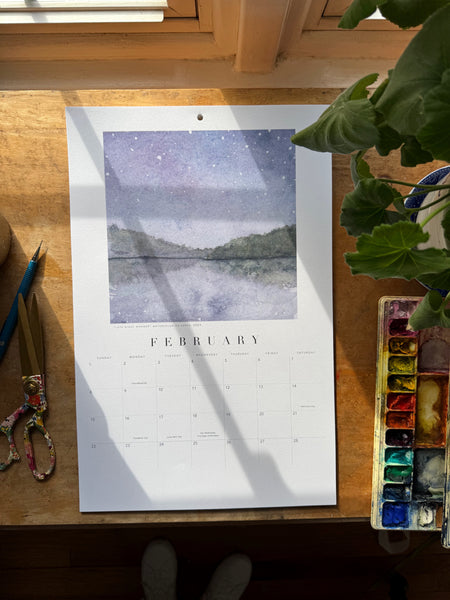 2026 watercolor landscape wall calendar