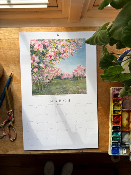 2026 watercolor landscape wall calendar