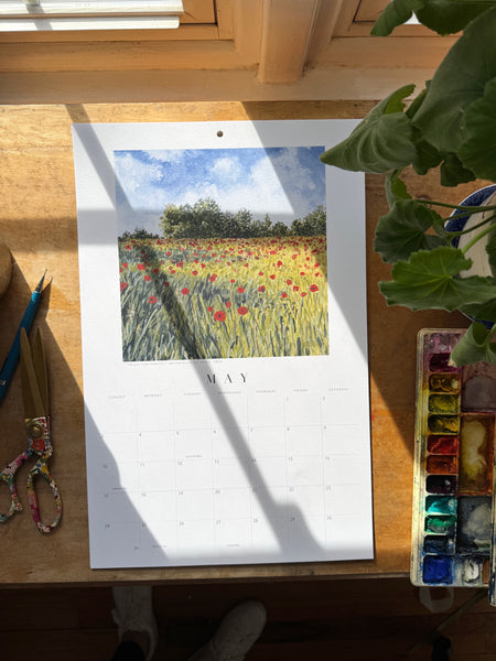 2026 watercolor landscape wall calendar