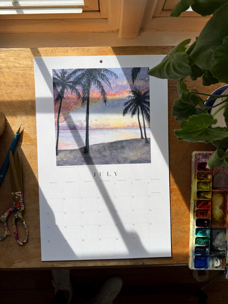 2026 watercolor landscape wall calendar
