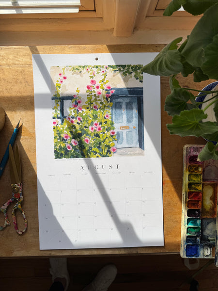 2026 watercolor landscape wall calendar