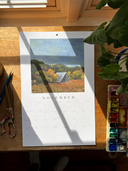 2026 watercolor landscape wall calendar