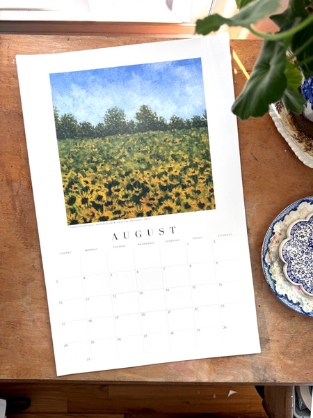 2025 watercolor landscape wall calendar