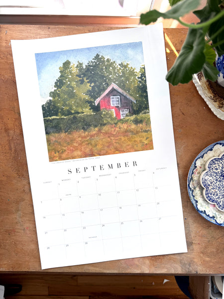 2025 watercolor landscape wall calendar