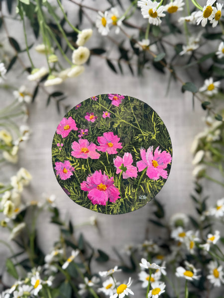 farm day cosmos || mini framed original gouache painting