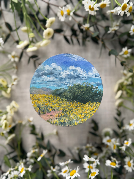 desert super bloom  || mini framed original gouache painting