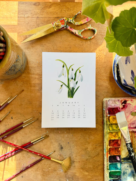 2027 botanical 5x7 desk calendar