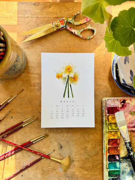 2027 botanical 5x7 desk calendar