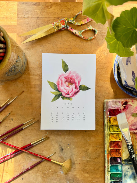 2027 botanical 5x7 desk calendar