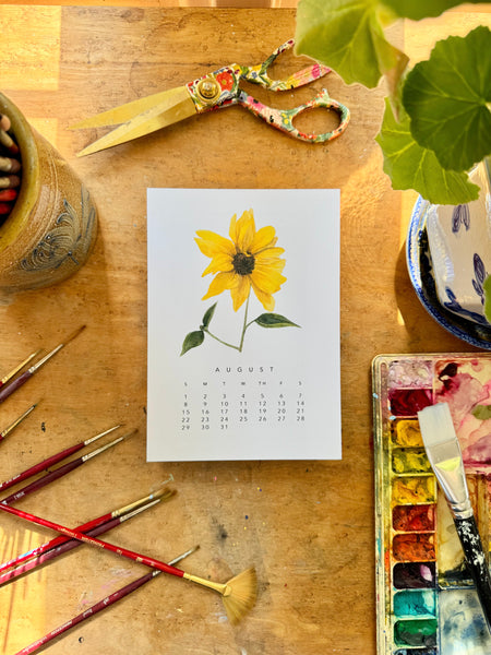 2027 botanical 5x7 desk calendar