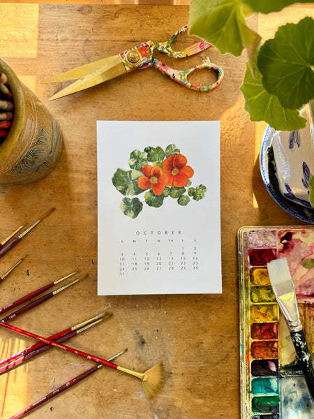 2027 botanical 5x7 desk calendar