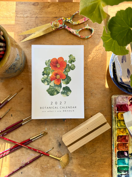 2027 botanical 5x7 desk calendar