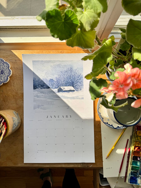 2027 watercolor landscape wall calendar