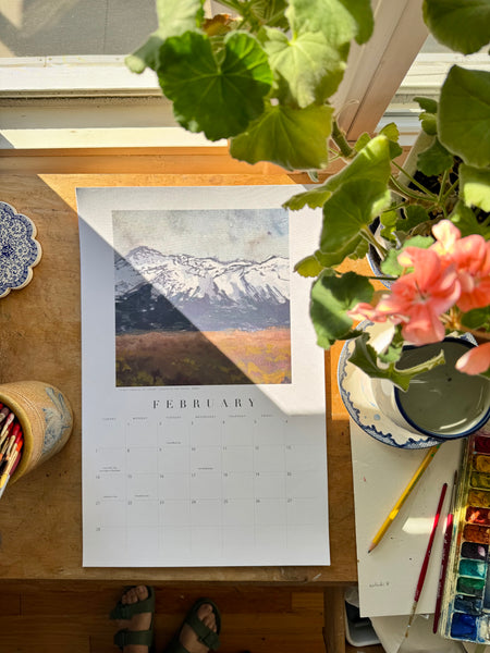 2027 watercolor landscape wall calendar