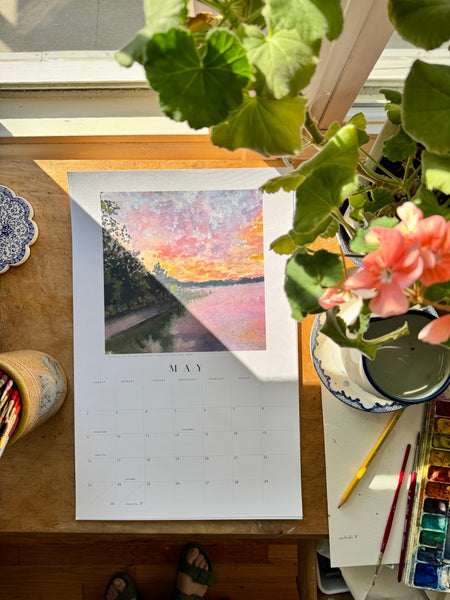 2027 watercolor landscape wall calendar