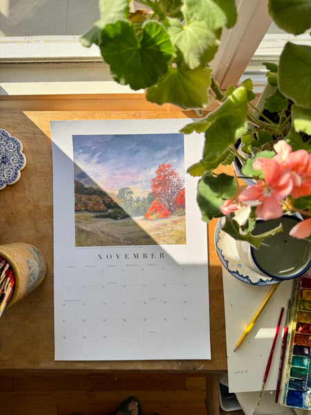 2027 watercolor landscape wall calendar