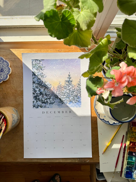 2027 watercolor landscape wall calendar