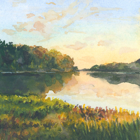 autumn lake  || art print