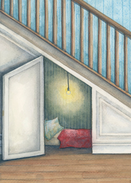 cupboard under the stairs || harry potter art print