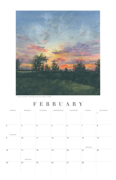 PREORDER || 2025 watercolor landscape wall calendar