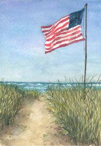 flag at the beach ||  art print
