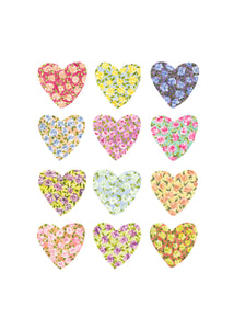 floral hearts art print