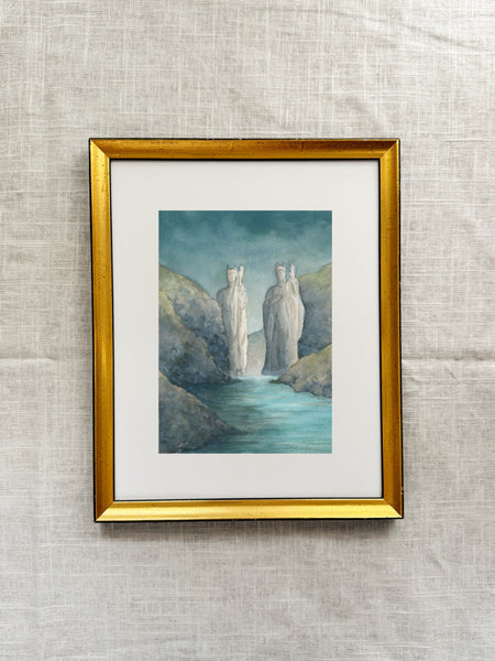 the gates of argonath || lord of the rings art print