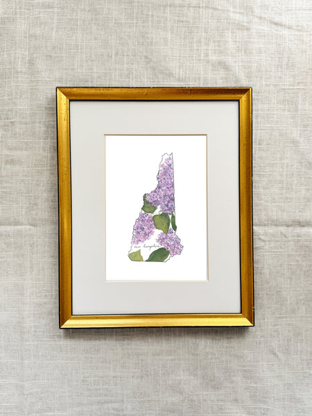 new hampshire purple lilac ||  state flower art print